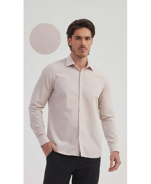 1506238-01 Chemise effet vintage coupe confort - Beige
