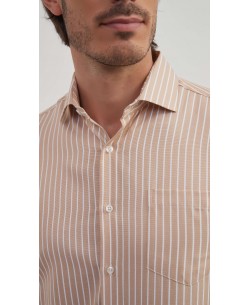 1506239-4 Chemise à rayures coupe confort - Beige