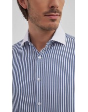 1506240-1 Chemise à rayures coupe confort - Bleu