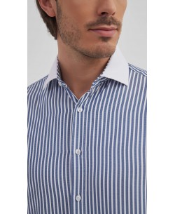 1506240-1 Chemise à rayures coupe confort - Bleu