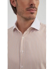1506240-2 Chemise à rayures coupe confort - Beige