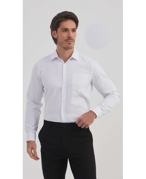 1506242-1 Chemise nid d'abeille coupe confort - Blanc