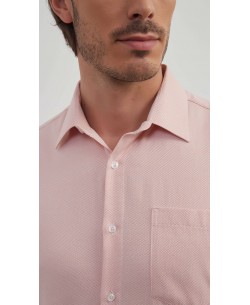 1506242-3 Chemise nid d'abeille coupe confort - Saumon