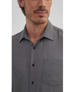 1506242-4 Chemise nid d'abeille coupe confort - Noir