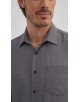 1506242-4 Chemise nid d'abeille coupe confort - Noir