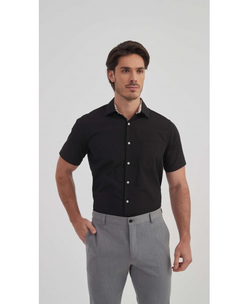 1506368-02 Chemisette carreaux tartan - Noir