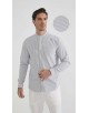 M2501-9 Chemise à rayures en oxford - Noir & Blanc