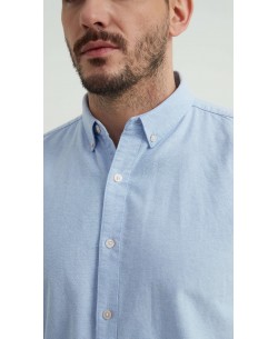 2502-2 Chemise en oxford - Bleu