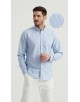 2502-4 Chemise en oxford - Bleu & Blanc