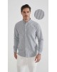 2502-7 Chemise en oxford - Blanc & noir