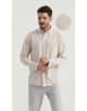 2502-6 Chemise en oxford - Beige & Blanc