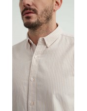 2502-6 Chemise en oxford - Beige & Blanc