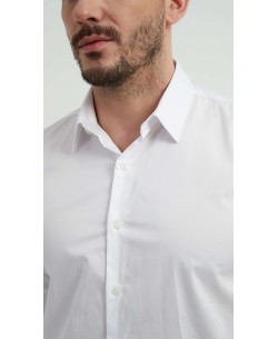 SAT-254-1 Chemise en coton compact - Blanc
