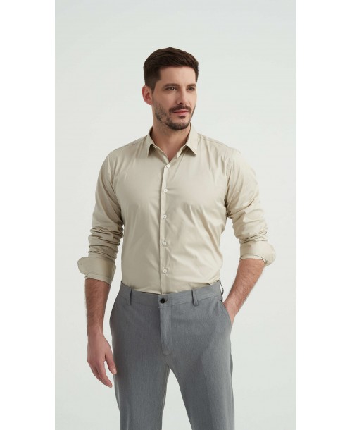 SAT-254-10 Chemise en coton compact - Beige