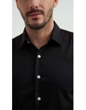 SAT-254-2 Chemise en coton compact - Noir