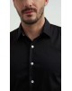 SAT-254-2 Chemise en coton compact - Noir