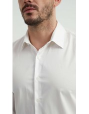 SAT-254-6 Chemise en coton compact - Ivoire
