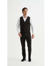 V020-1 Gilet de costume - Noir 