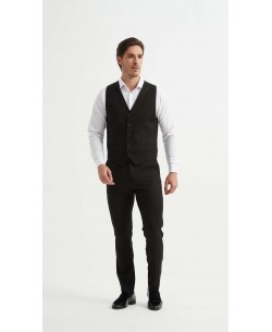 V020-1 Gilet de costume - Noir 