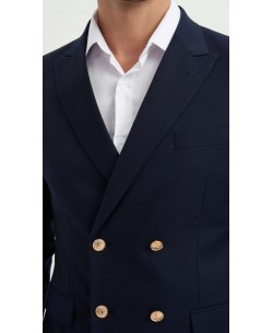 COS-H031 2 pieces double breasted suit (T46 to T58) - Navy
