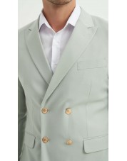 COS-H033 2 pieces double breasted suit (T46 to T58) - Sage green