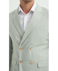 COS-H033 2 pieces double breasted suit (T46 to T58) - Sage green
