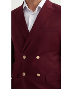 COS-H034 Costume croisé 2 pièces (T46 à T58) - Bordeaux