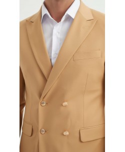 COS-H036 Costume croisé 2 pièces (T46 à T58) - Sable