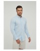 LIN-80-02 Chemise bleu ciel en lin