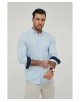 LIN-80-02 Chemise bleu ciel en lin