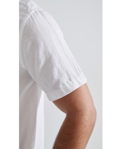 LIN-92-21 Chemisette en lin - Blanc