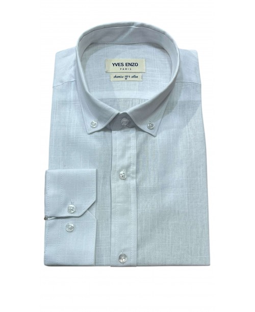 V014-01 Chemise en voile de coton - Blanc