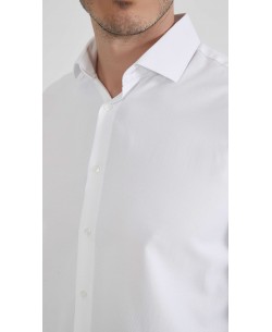1506241-01 Cotton pique shirt comfort fit - White