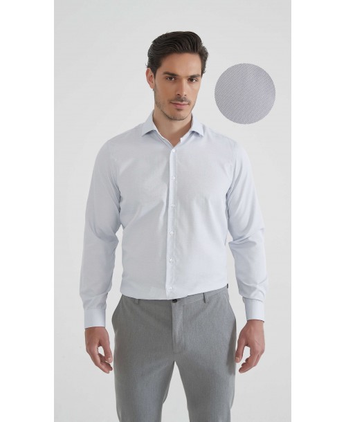 1506241-02 Chemise coton piqué coupe confort - Ciel