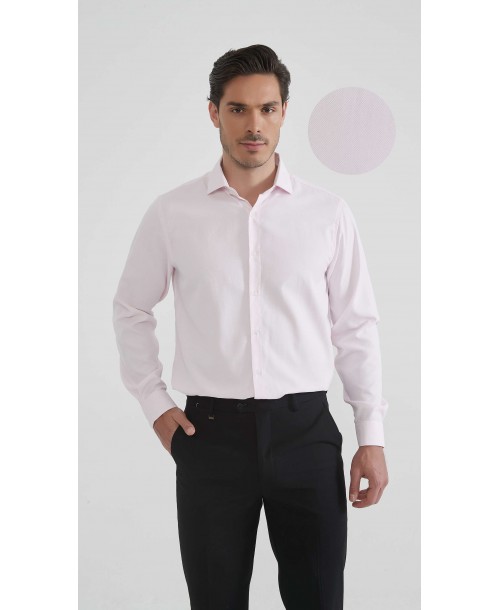 1506241-03 Chemise coton piqué coupe confort - Rose