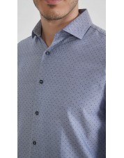 1506241-05 Chemise coton piqué à motifs coupe confort - Marine