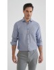 1506241-05 Chemise coton piqué à motifs coupe confort - Marine