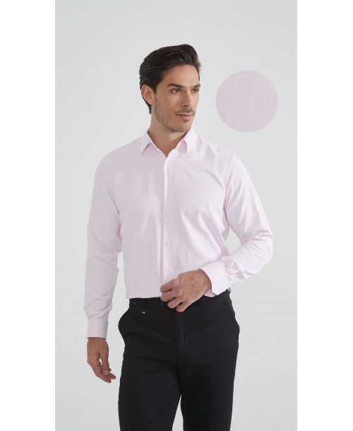 1506243-02 Chemise coton piqué coupe confort - Rose
