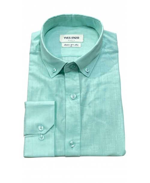 V014-04 Chemise en voile de coton - Vert doux