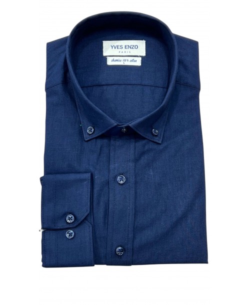 V014-06 Chemise en voile de coton - Marine