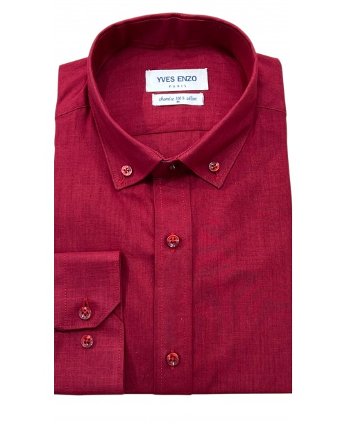 V014-07 Chemise en voile de coton - Rouge