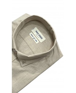 V014-08 Chemise en voile de coton - Beige