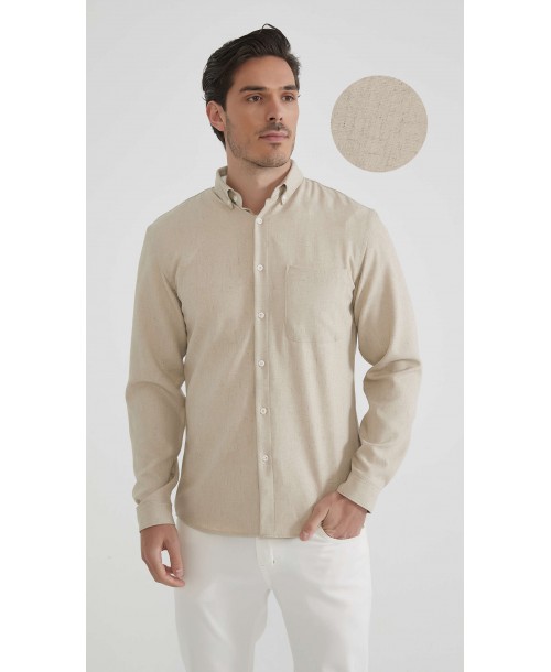 LIN-L057-01 Chemise lin - Beige