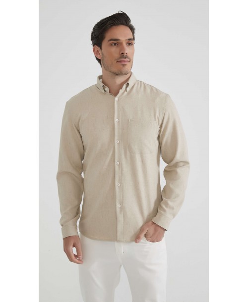 LIN-L057-01 Chemise lin - Beige