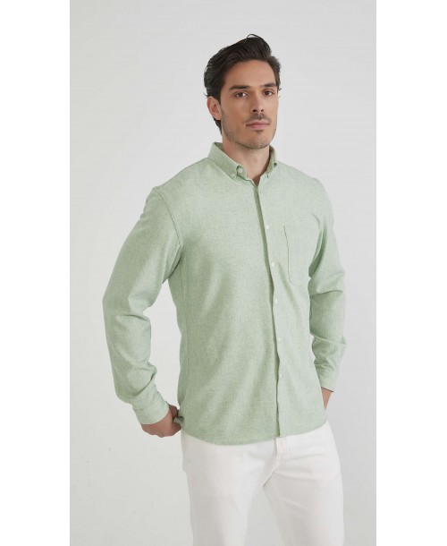 LIN-L057-02 Chemise lin - Vert