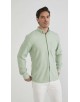 LIN-L057-02 Chemise lin - Vert