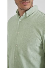 LIN-L057-02 Chemise lin - Vert