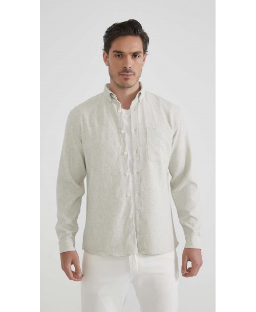 LIN-L057-03 Chemise lin - Blanc