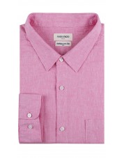LIN-36-24 Chemise lin grande taille - Corail