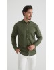 LIN-30R-214 Chemise en lin - Kaki